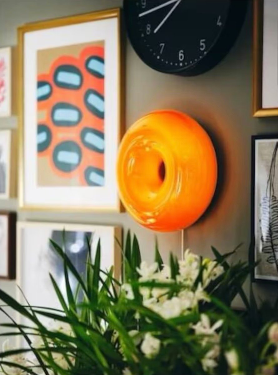 deco murale Donut orange Lampe deco vintage contemporaine