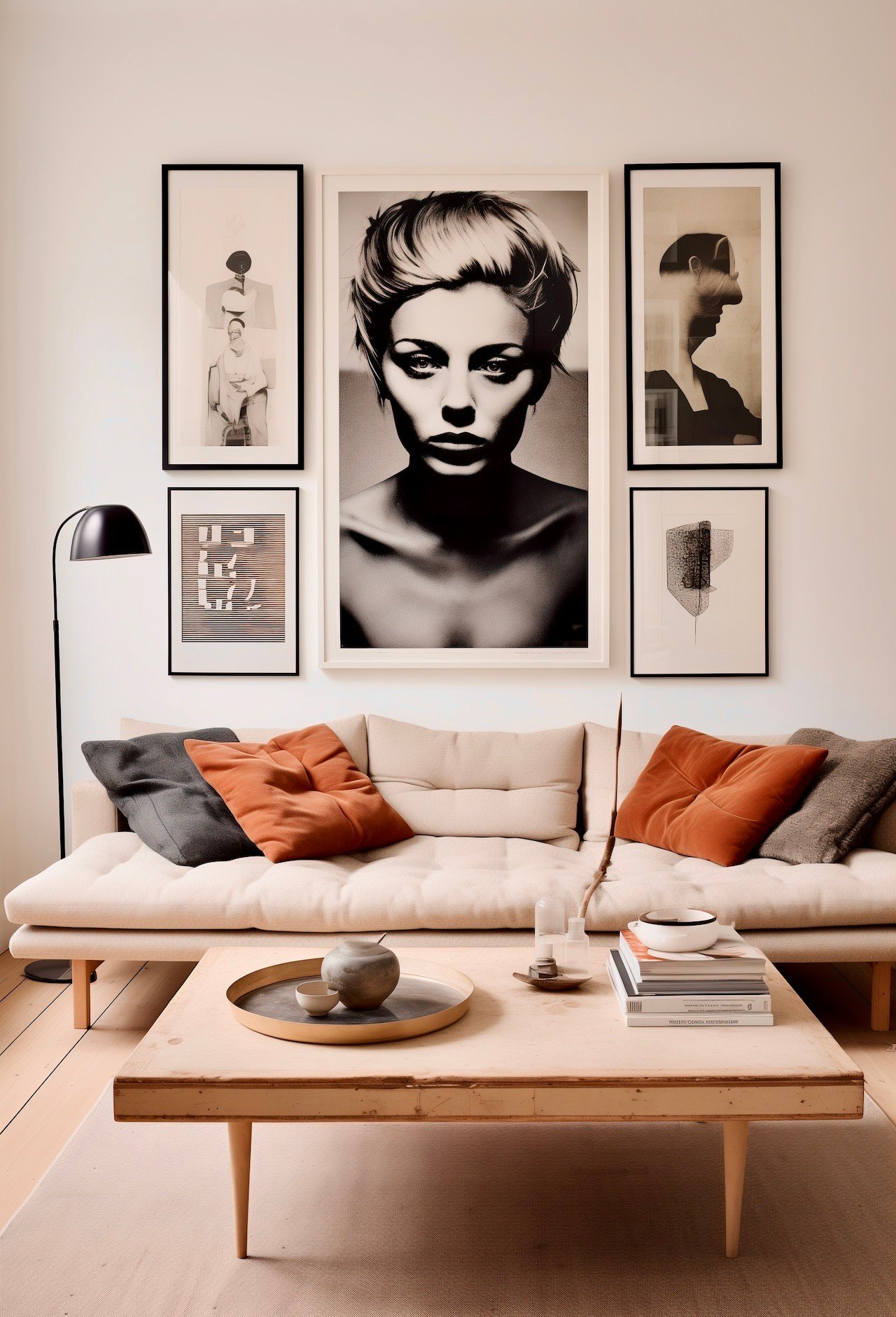 salon canapé futon japonisant design danois