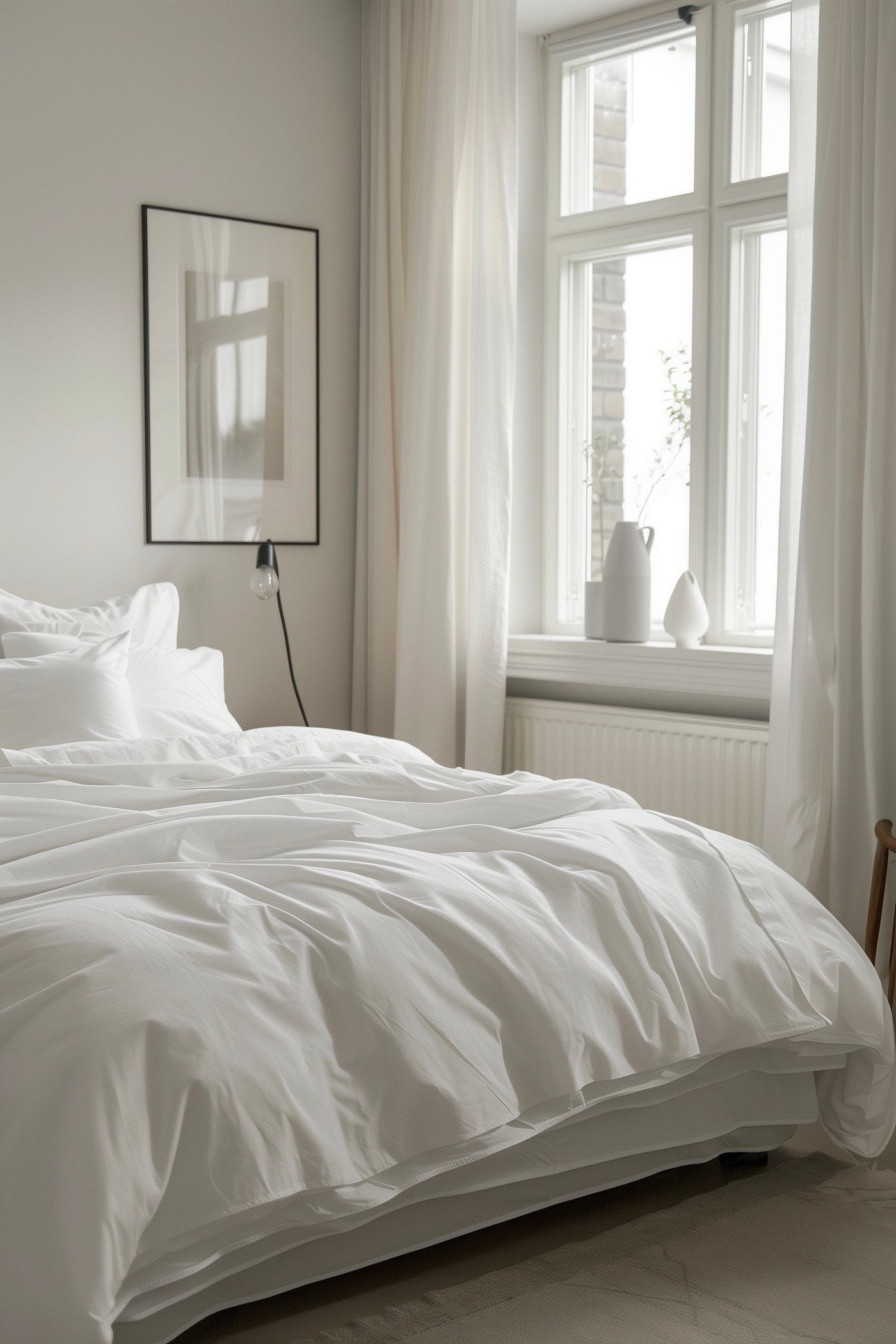 chambre toute blanche - blog déco - clematc