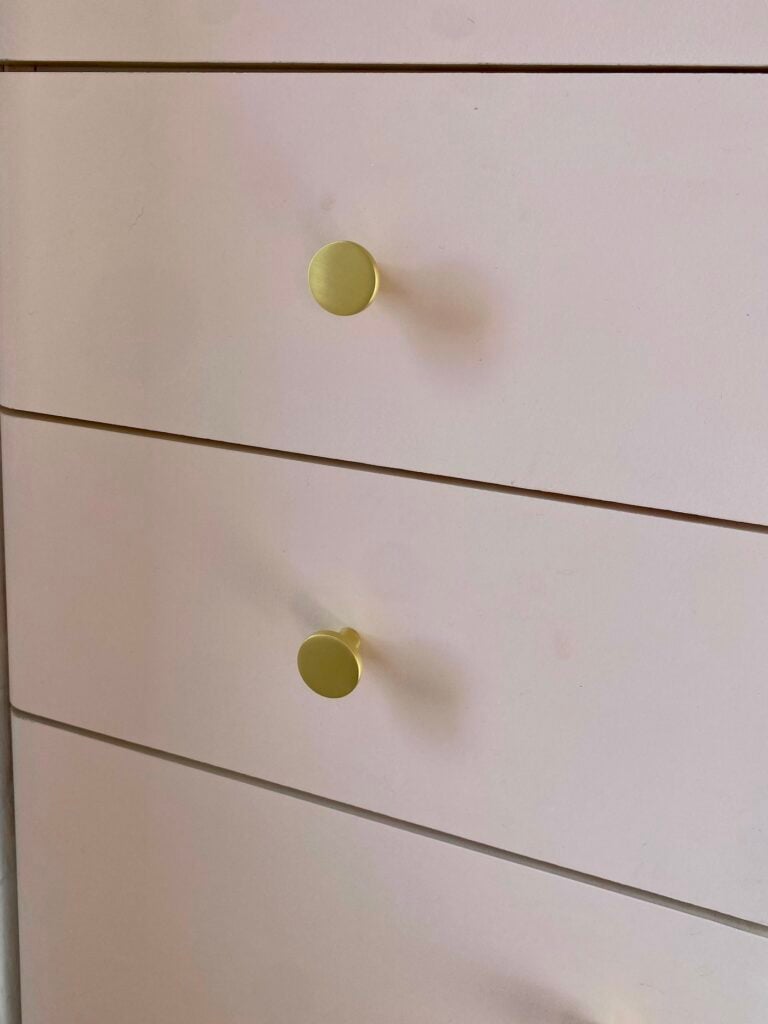 chiffonier diy rose pastel poignée dorée