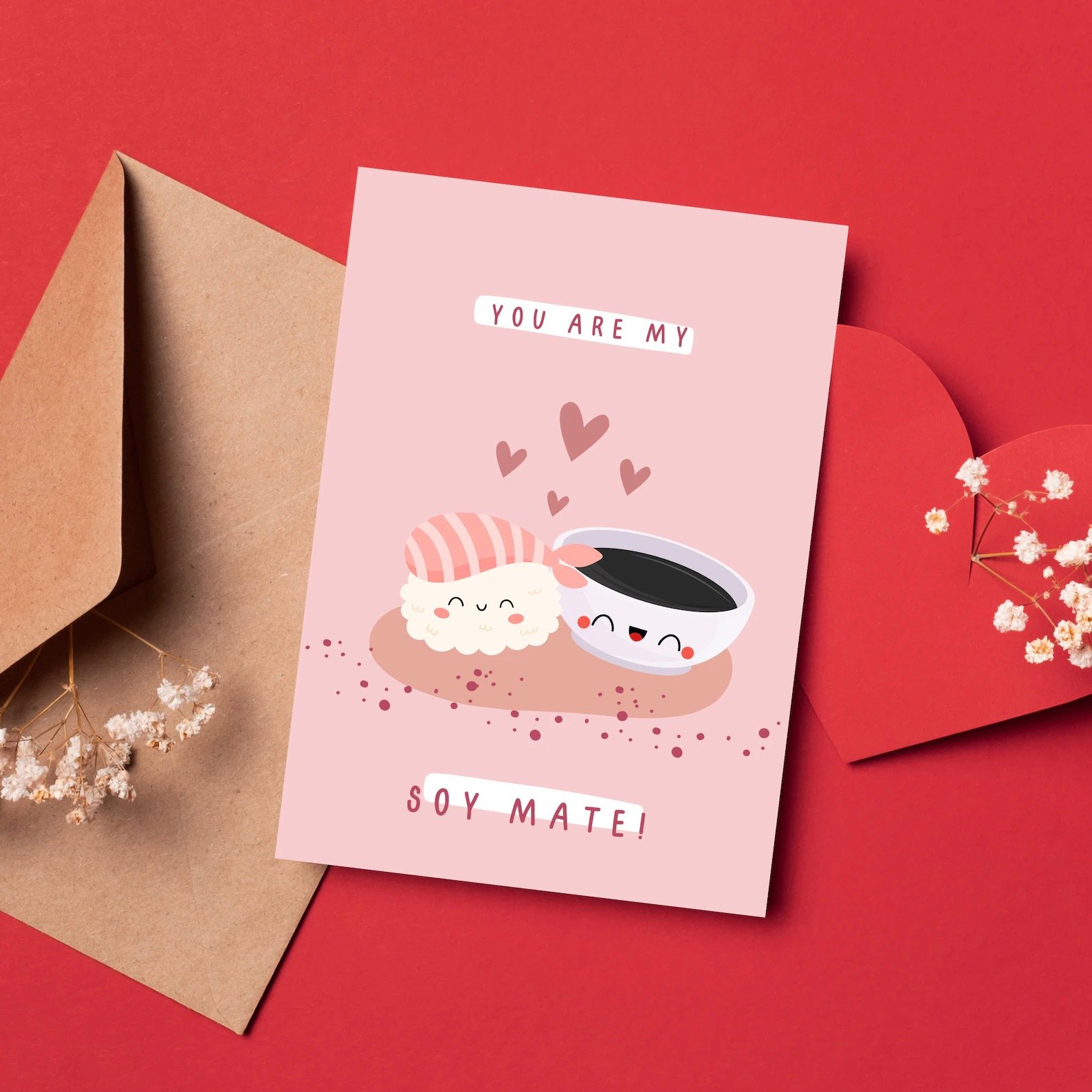 carte amour sushi japonaise papeterie kawai