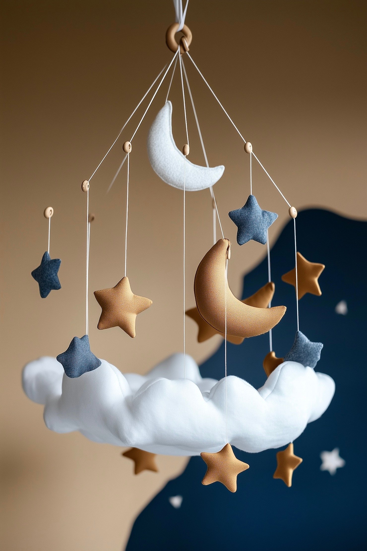 chambre bébé thème étoile mobile espace