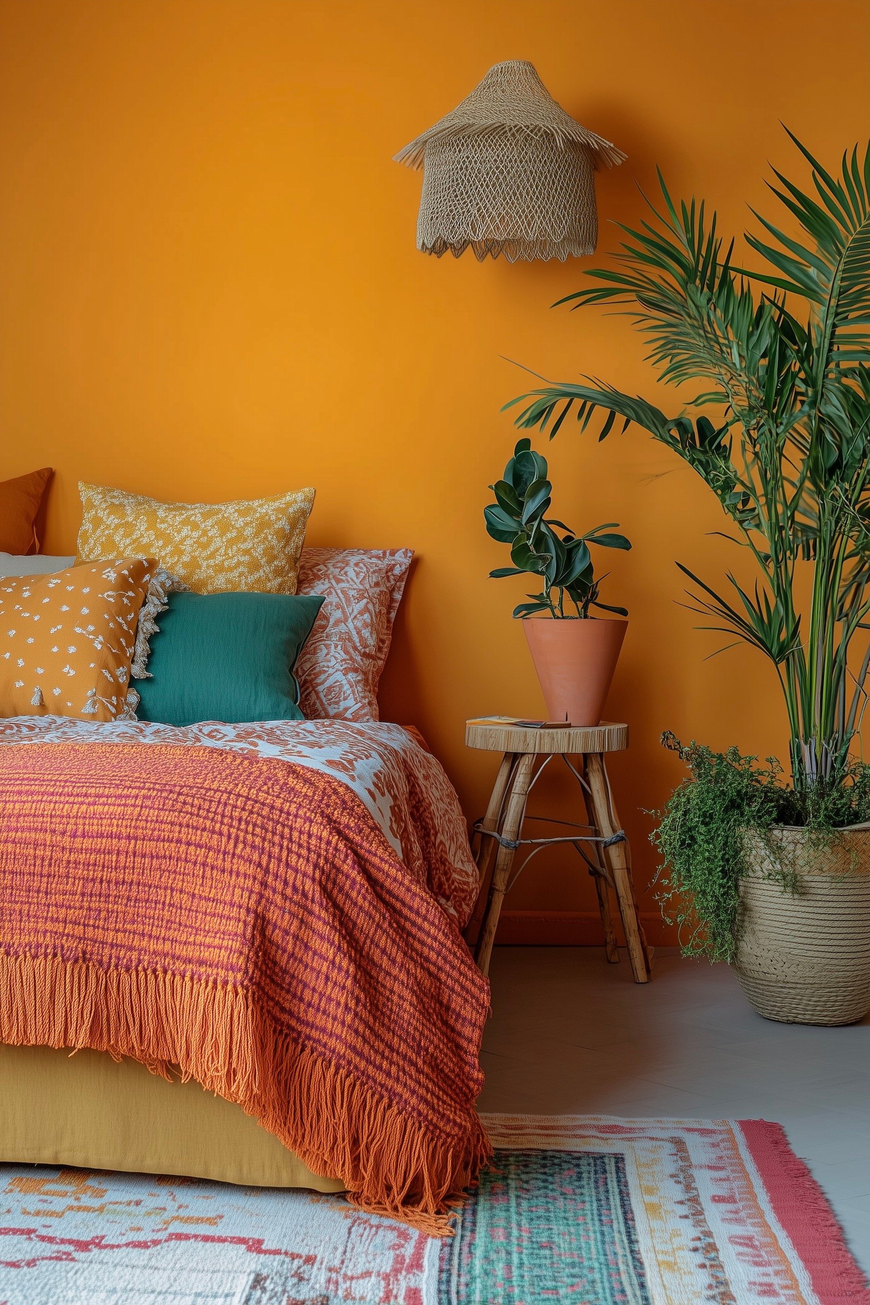 décoration bohème chambre couleurs chaudes