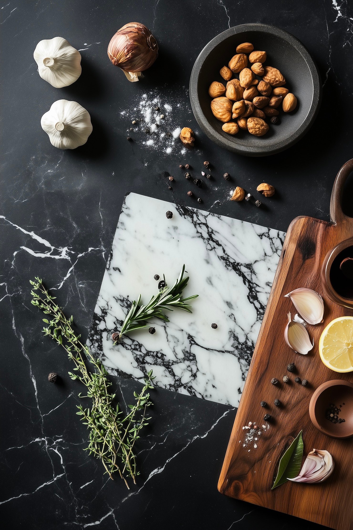 mélange granit blanc noir plan de travail ilot