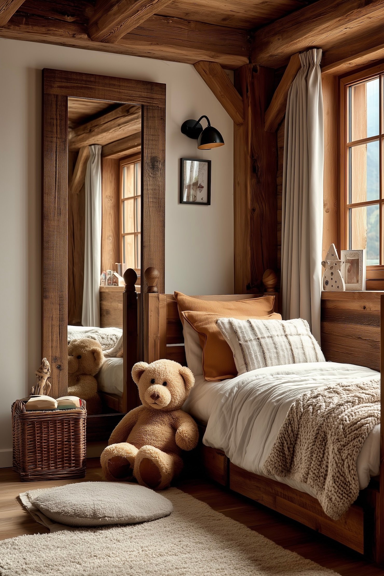 chambre enfant chalet montagne Courchevel bois apparent