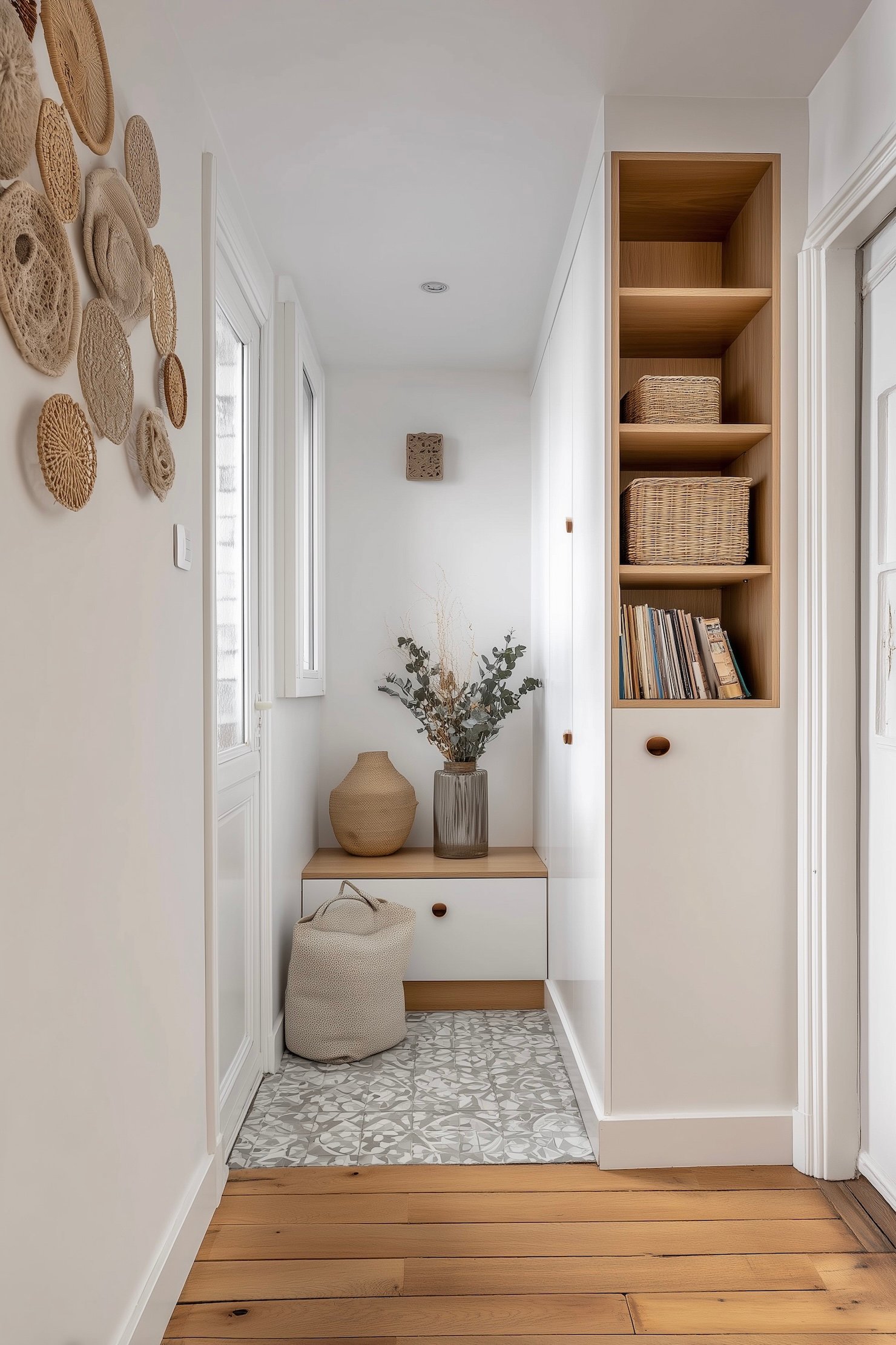 aménager coin banquette couloir petite fenêtre