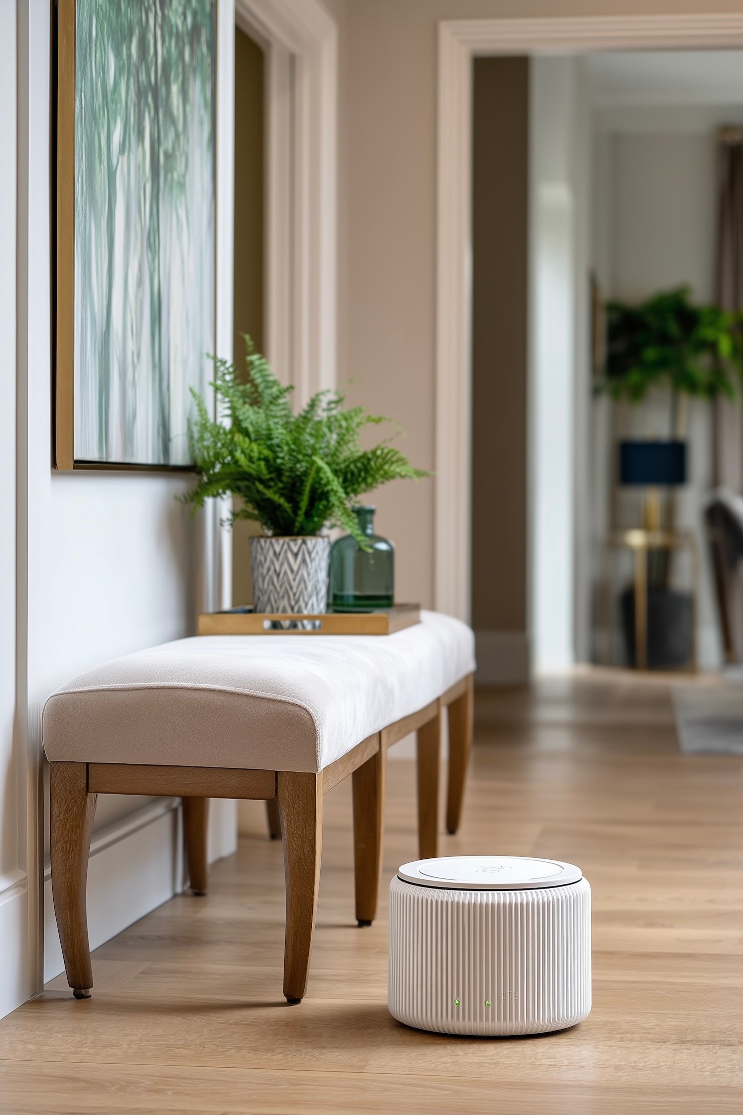 aménager entrée couloir tableau banc cosy