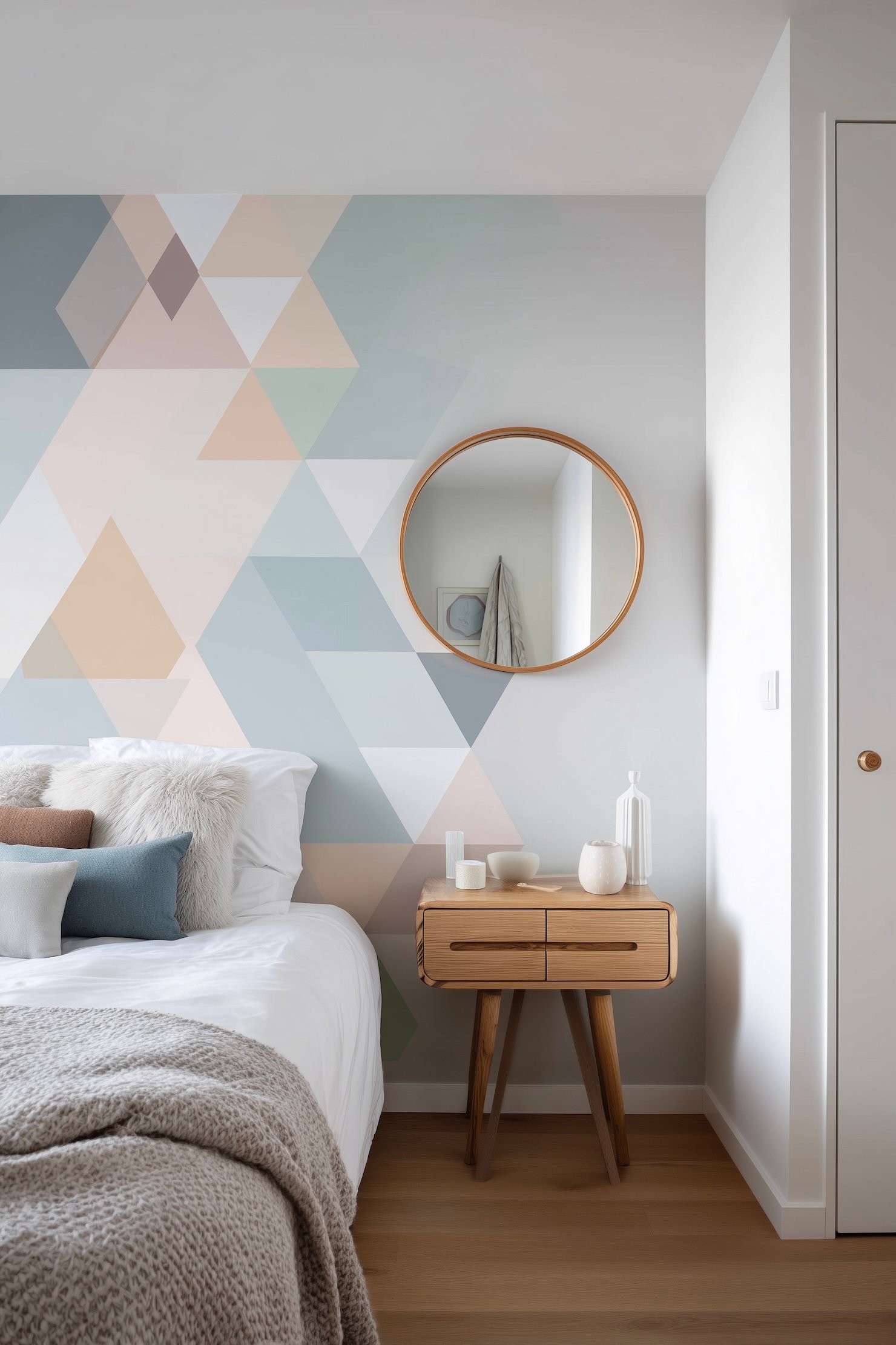 aménagement petite chambre couleur pastel déco douce