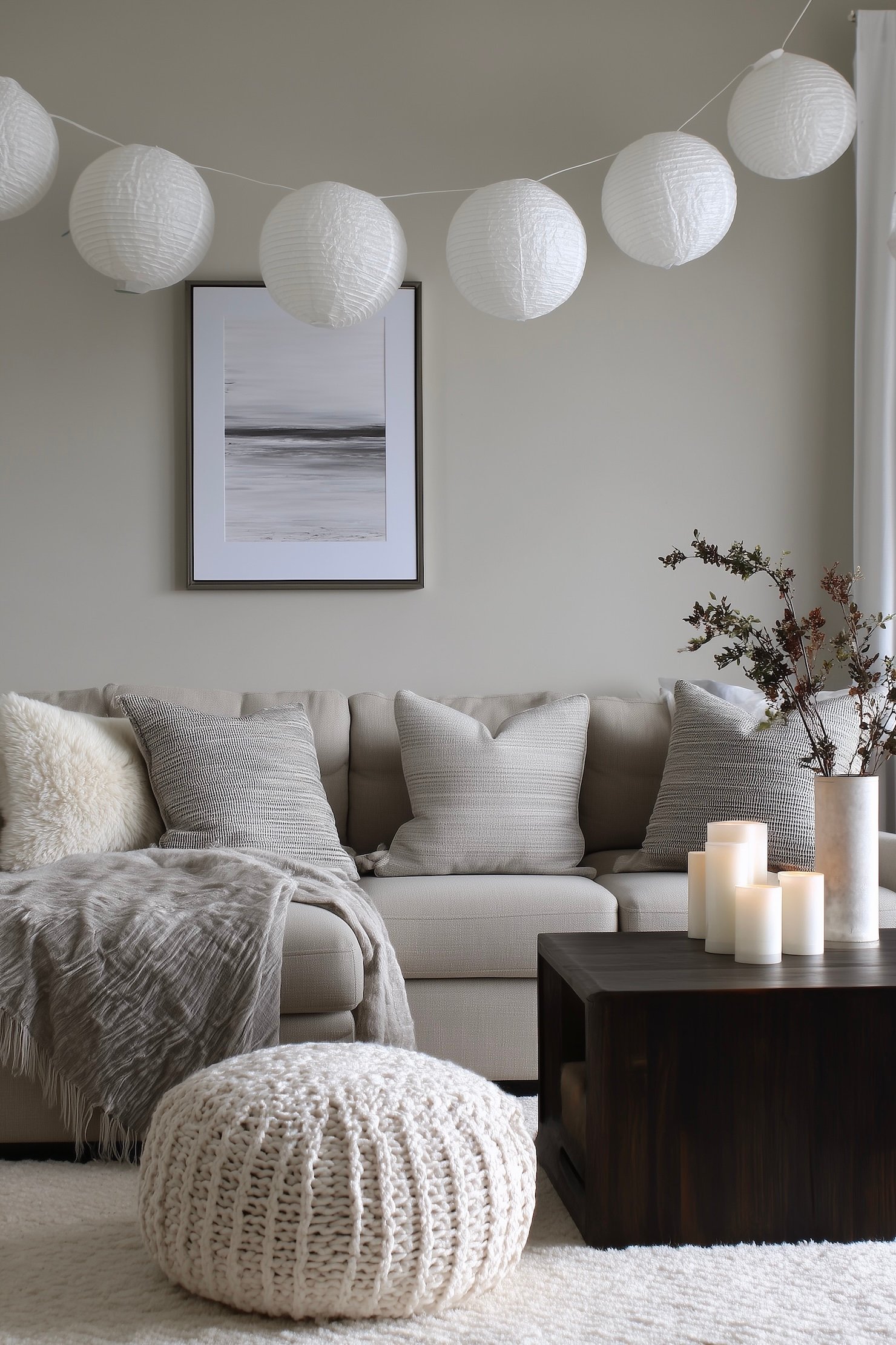 apporter chaleur salon gris scandinave