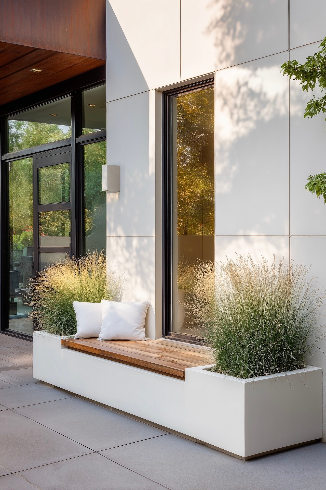 banc de jardin avec bac fleurs intégré