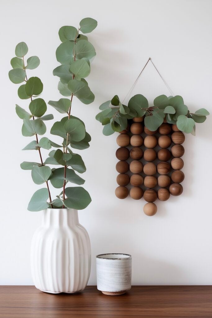 décoration murale bille boule acajou graphique