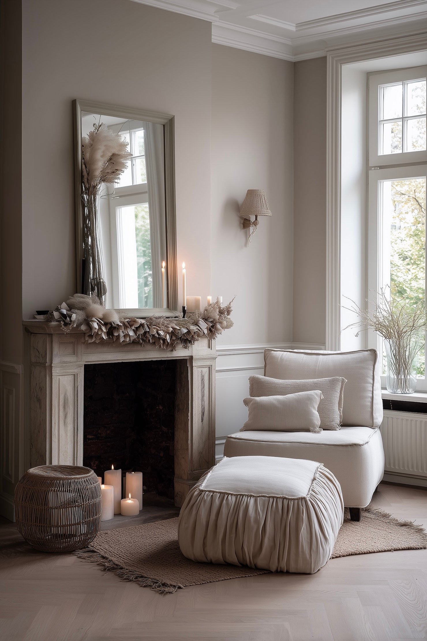 guirlande tissu diy chutes décorer cheminée marbre