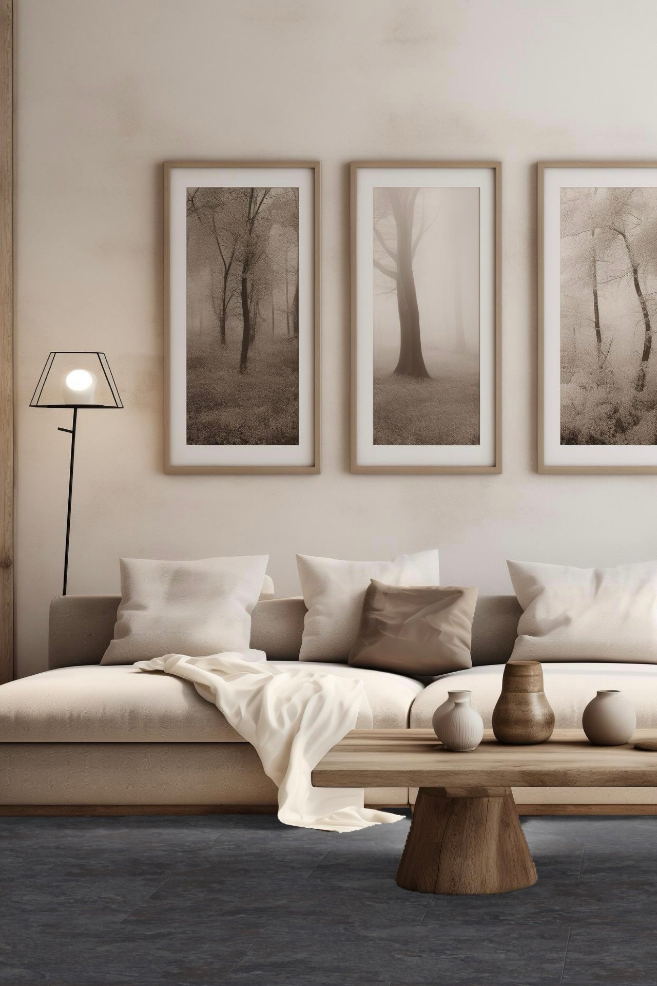 salon sol effet pierre pvc ardoise