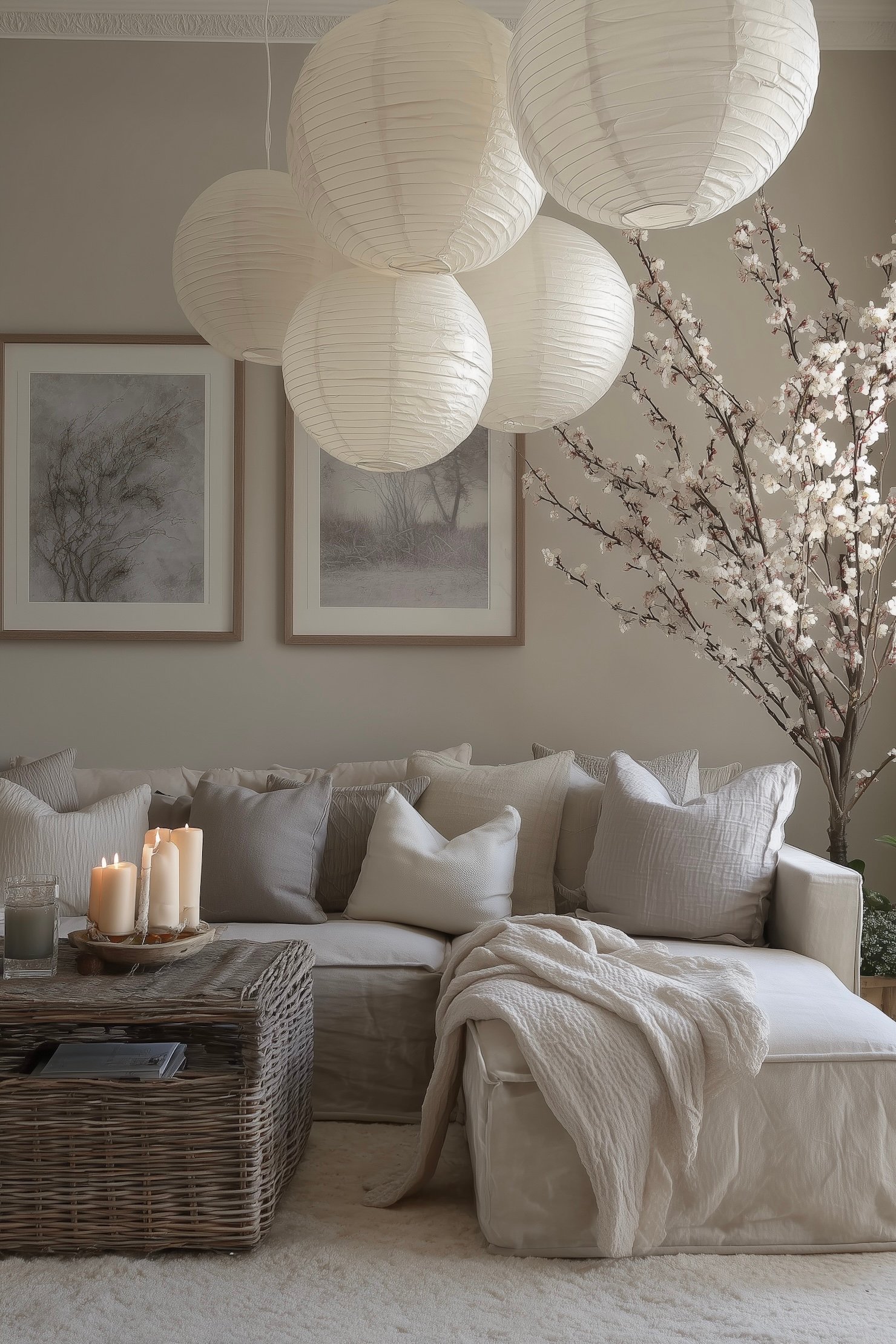 suspension papier multiple lampe xxl salon chic