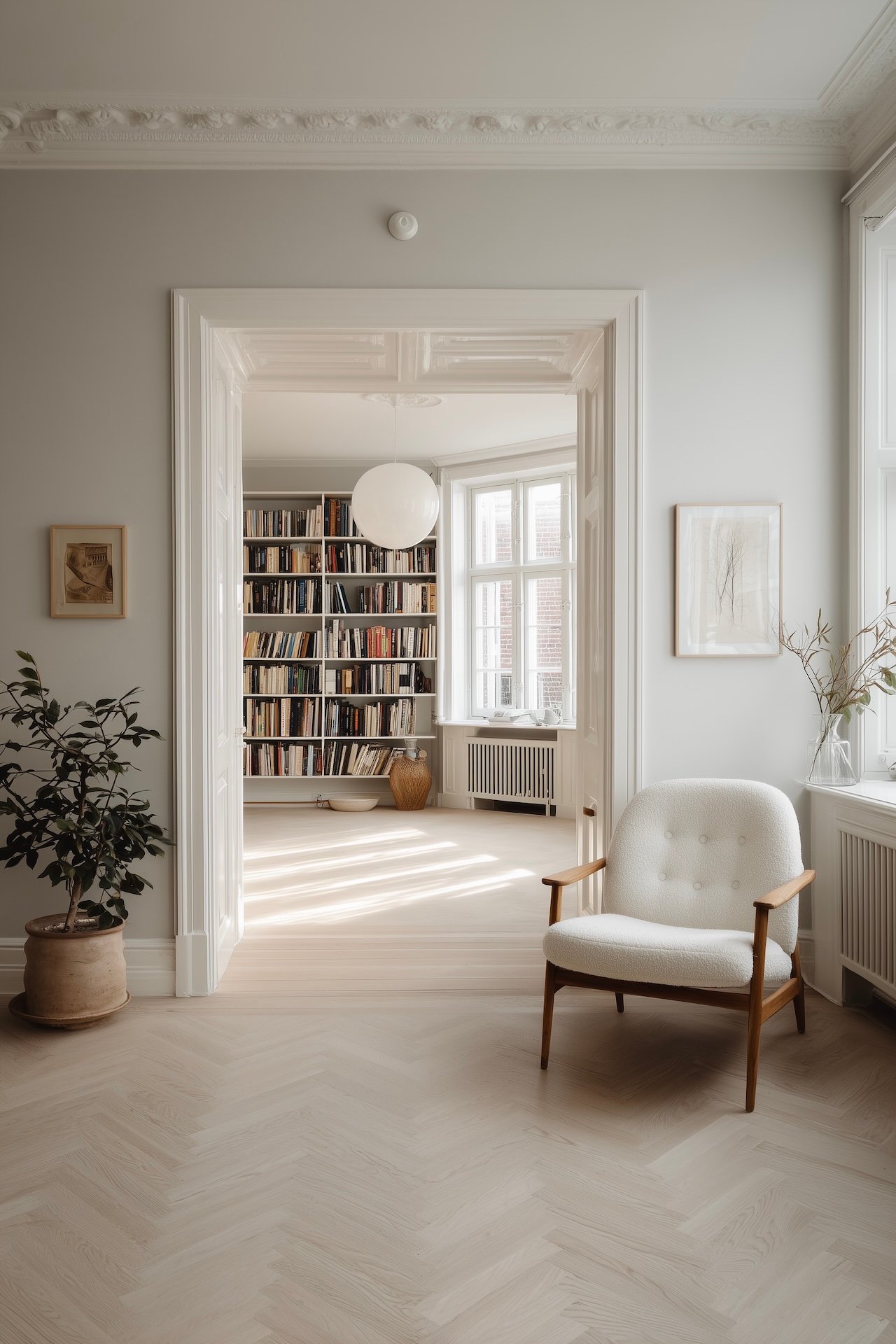aménagement style danois intérieur Copenhague blanc