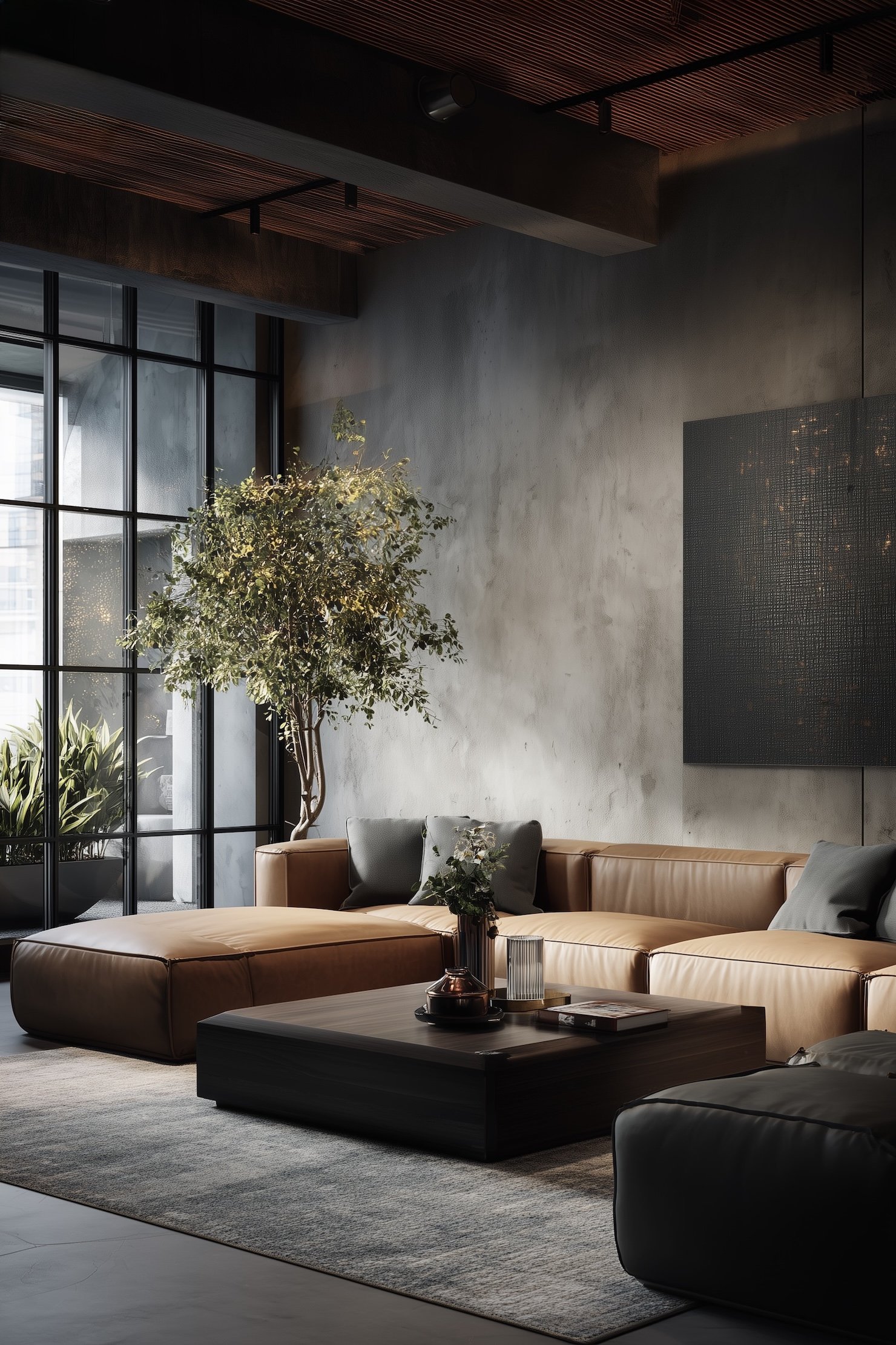 appartement moderne chaleureux salon style loft