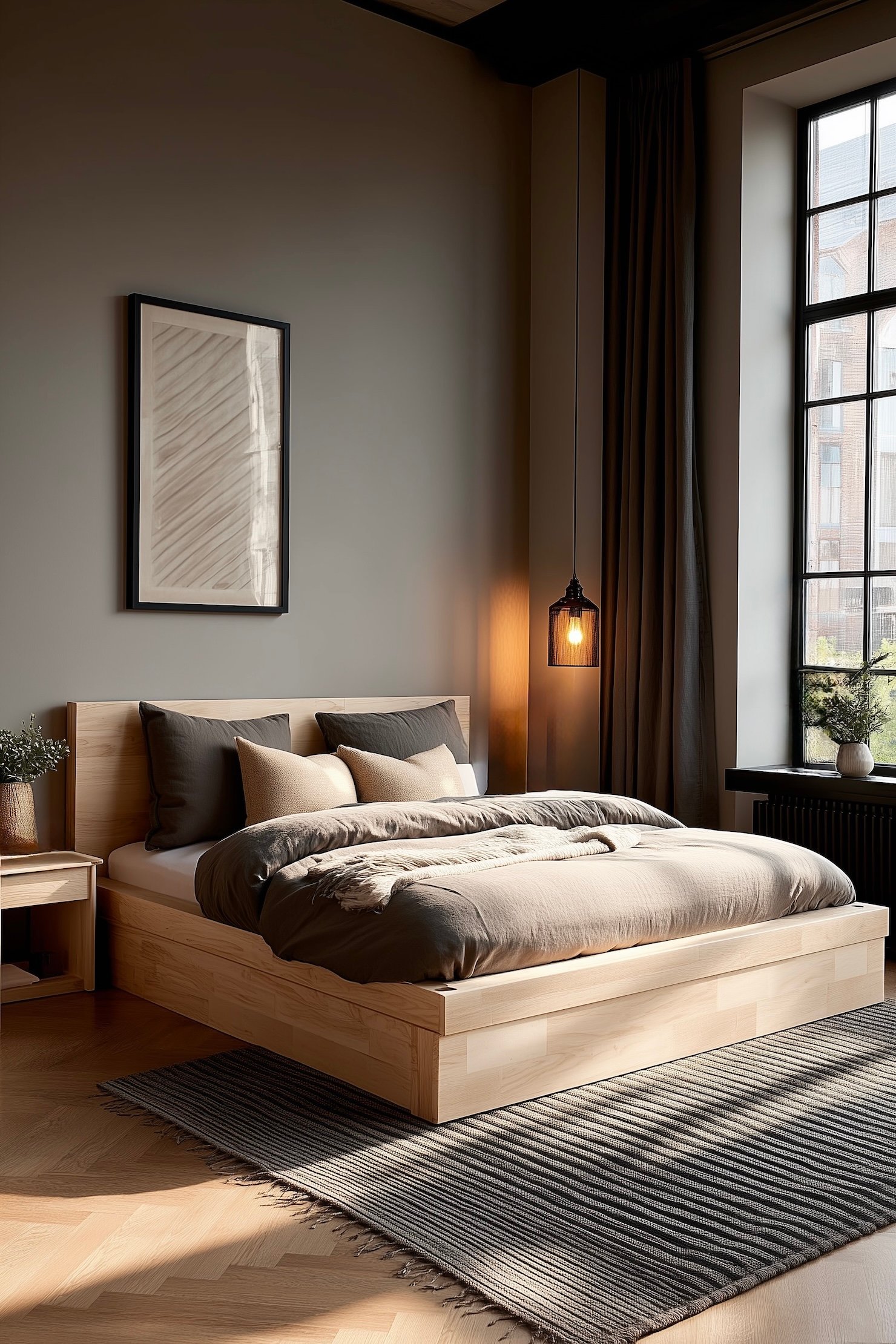 chambre moderne chaleureuse loft cosy