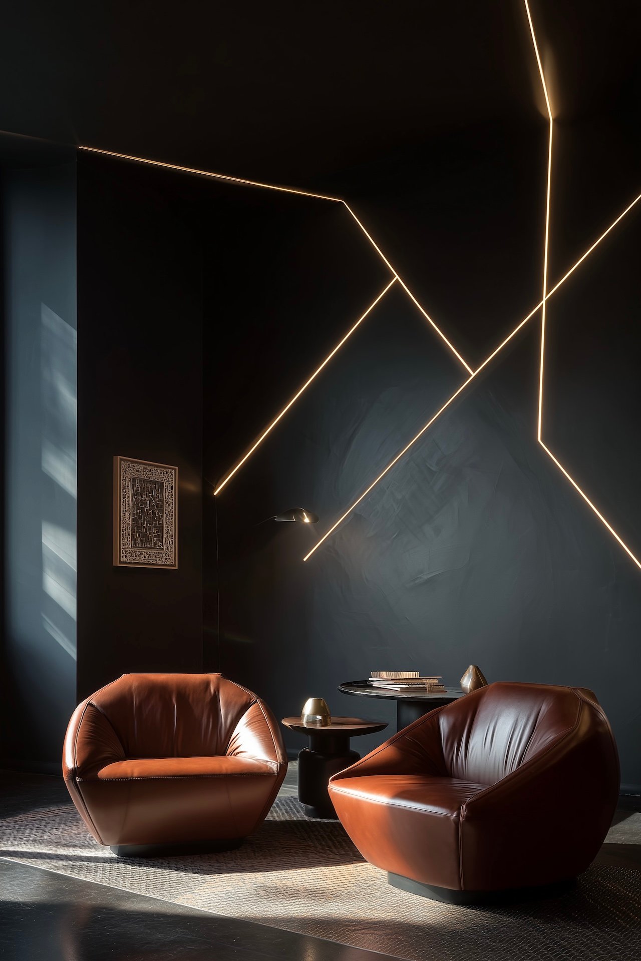 Salon années 80 style fauteuil club