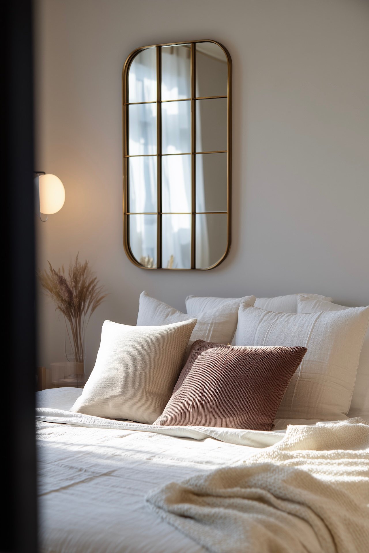 agrandir chambre tête de lit miroir verrière