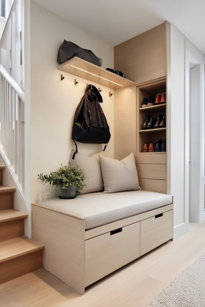 bac à chaussures tiroirs entrée étroite