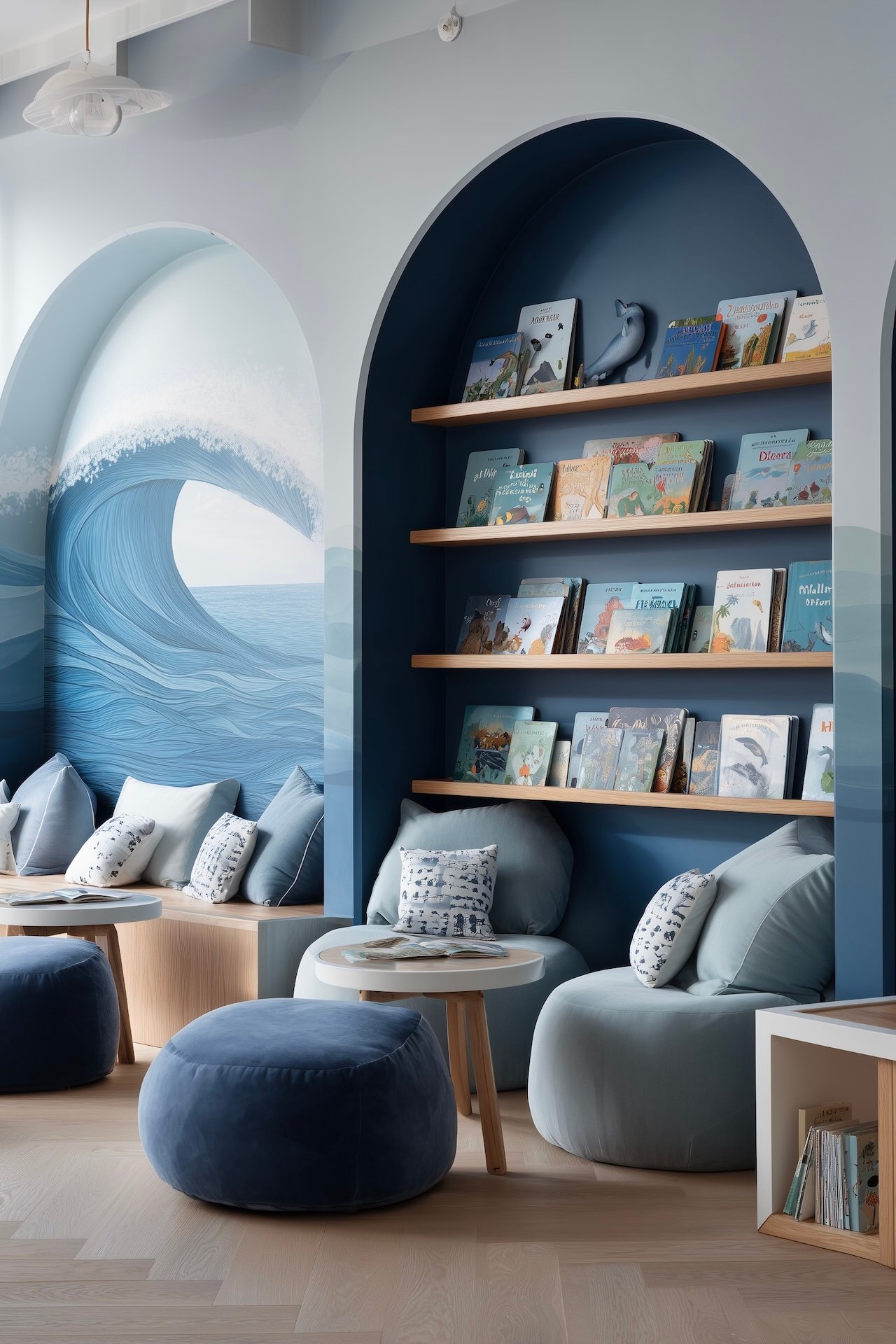 café espace enfant thème mer baleine