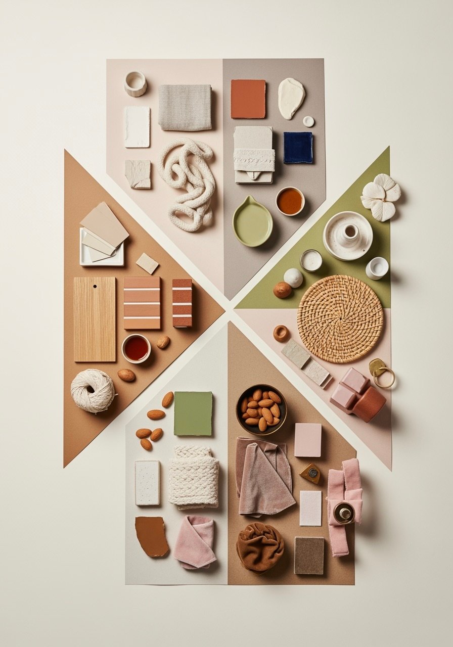 chambre cosy palette texture nuancier assortiment