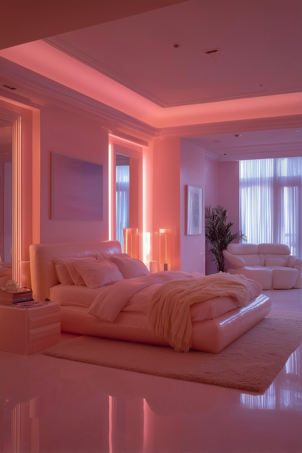 chambre style années 80 déco rose fluo