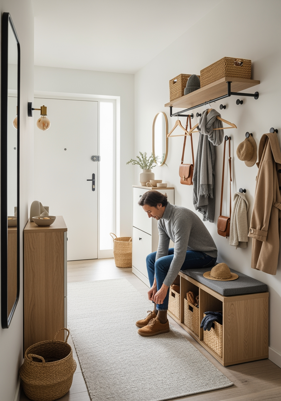 Comment optimiser le rangement dans une entrée étroite