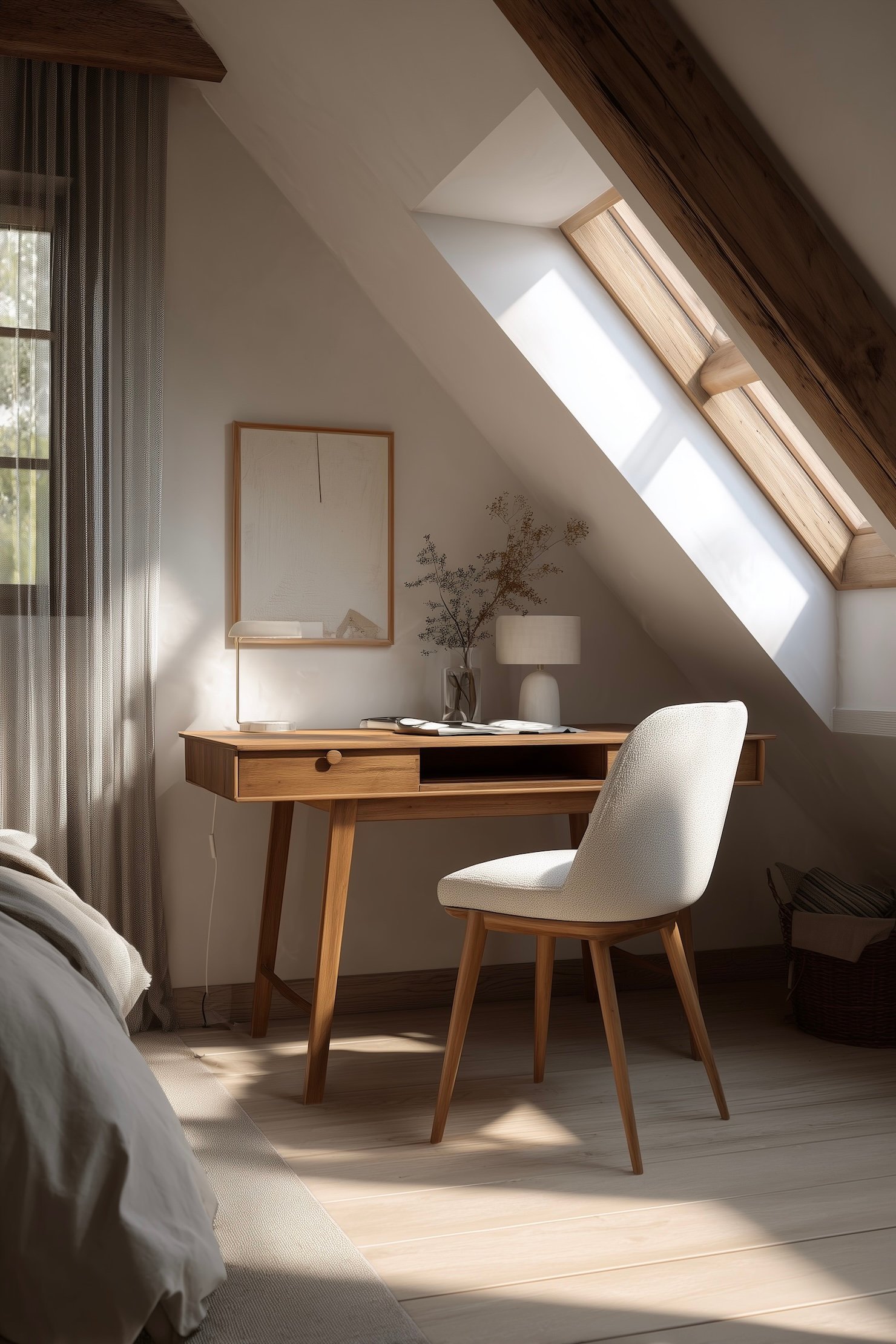 décoration appartement studio bureau lit double