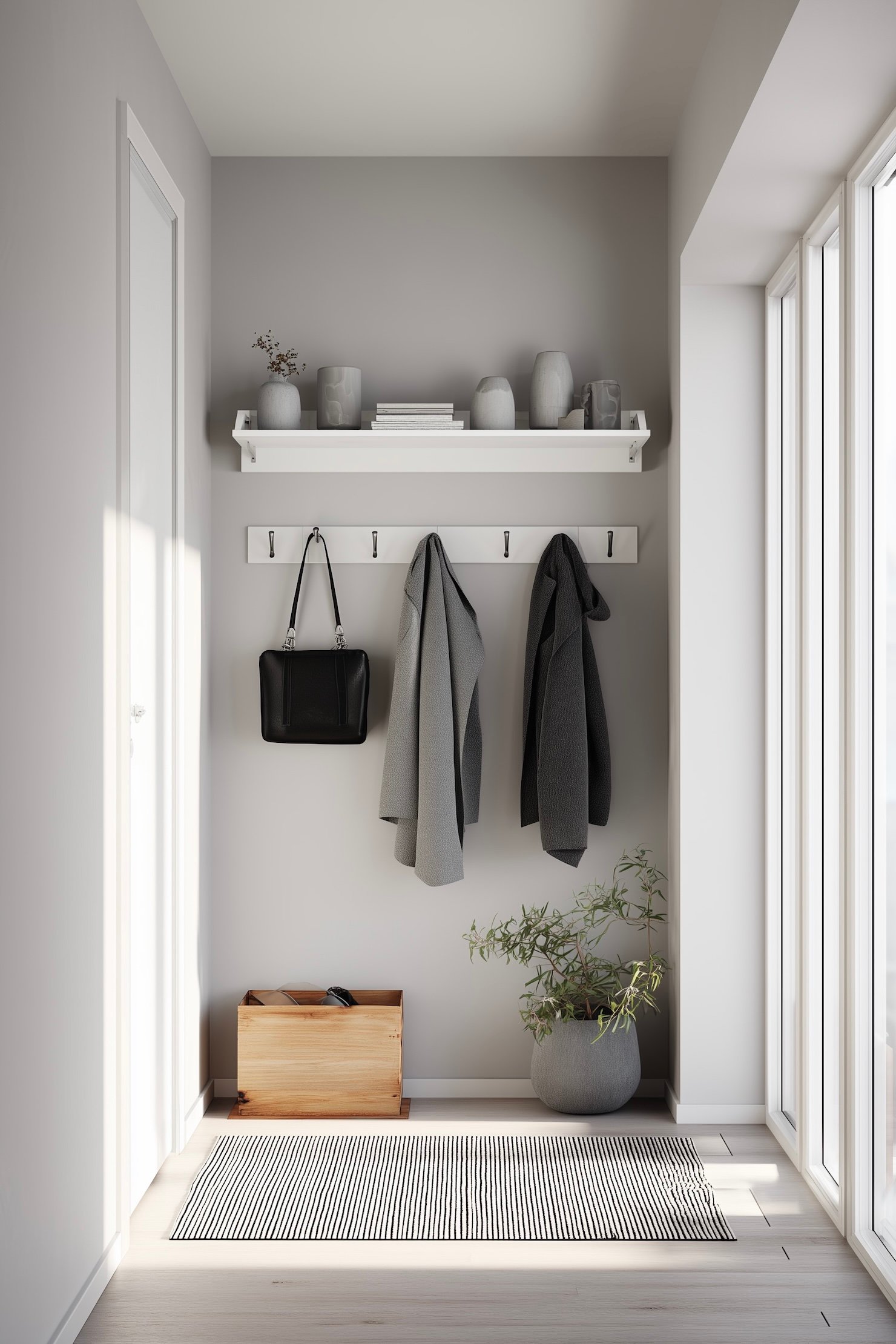 idée déco porte-manteau mural étagère