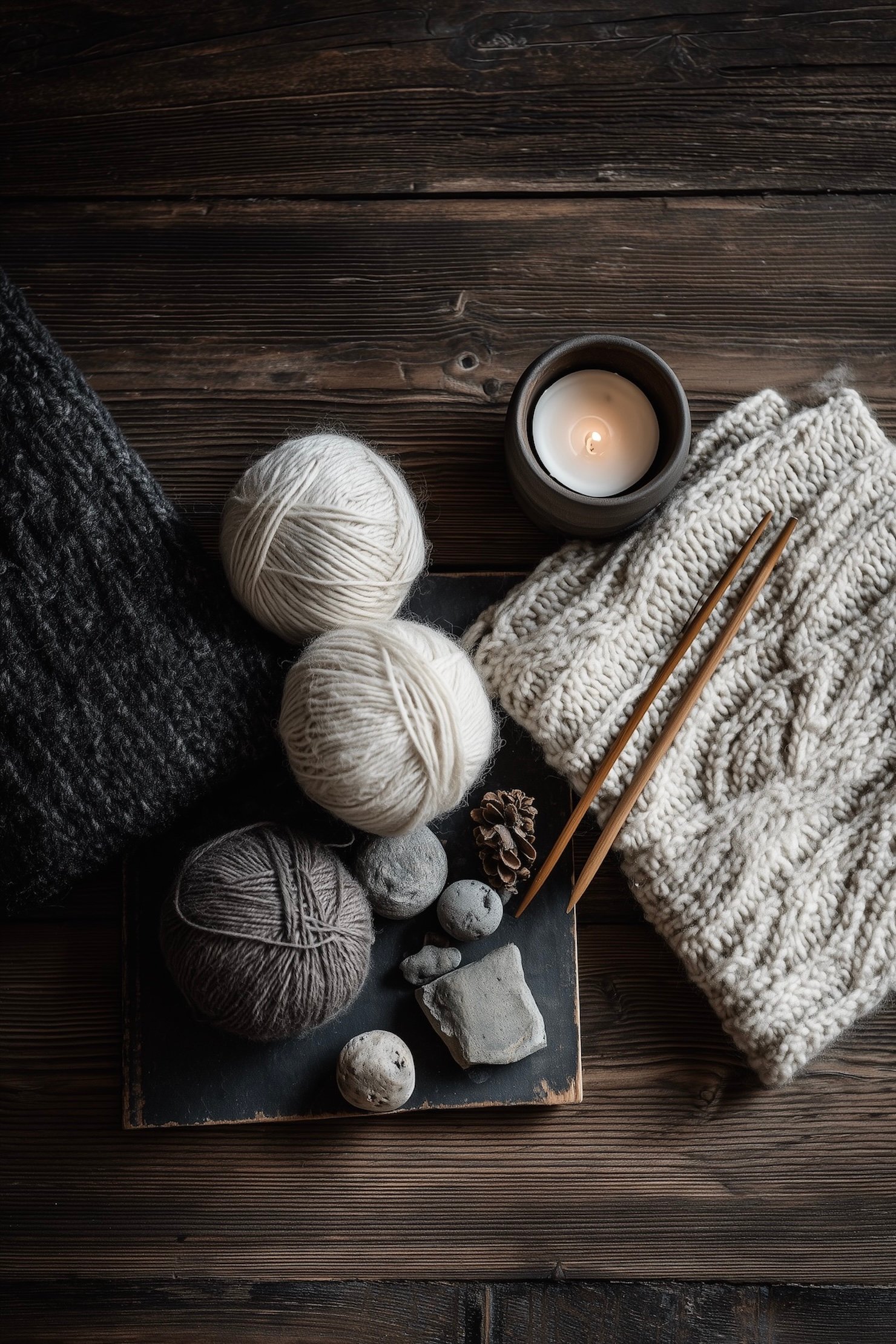 kit activité tricot Noël set design