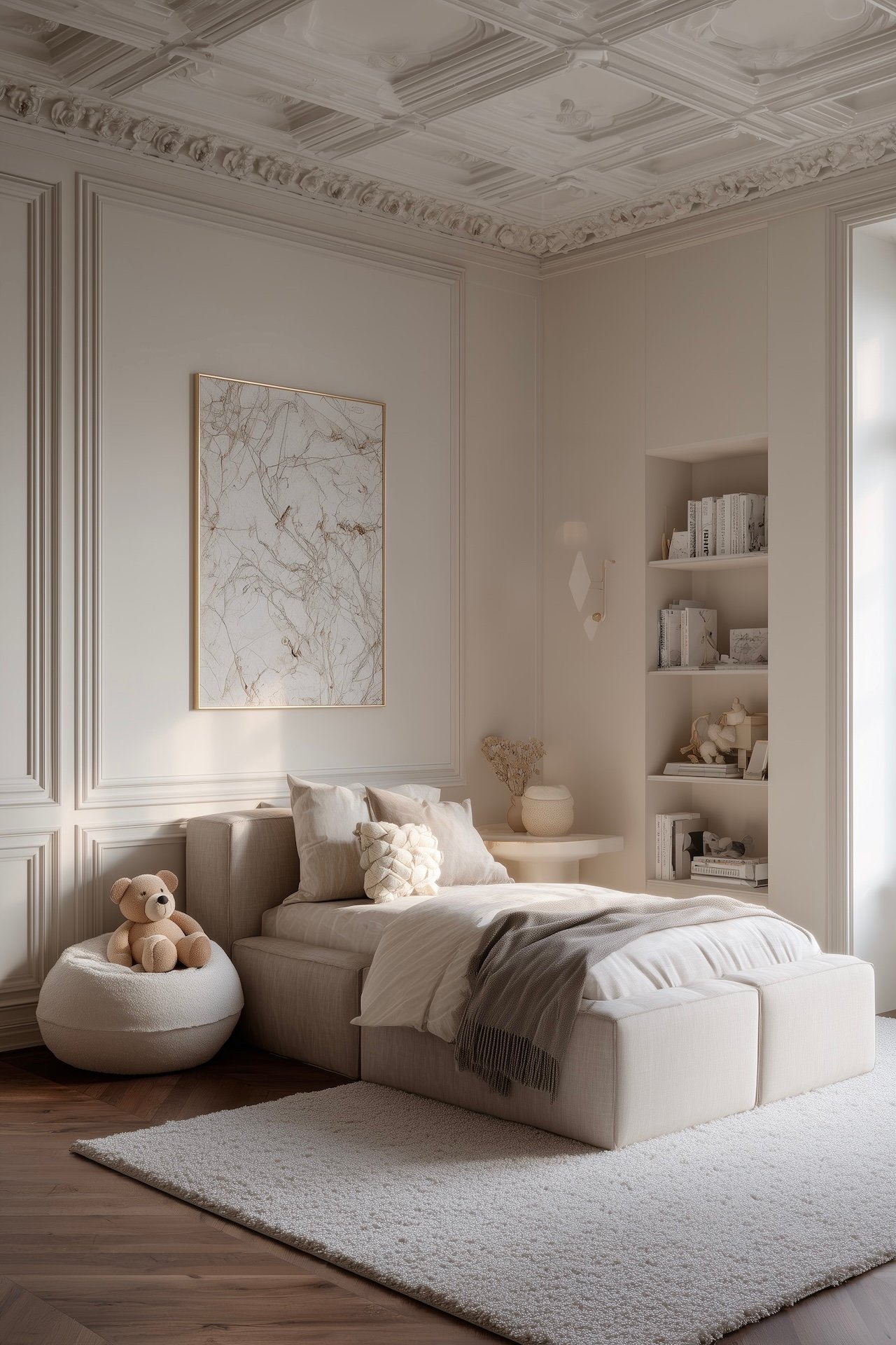 lit évolutif enfant adolescent chambre blanche taupe