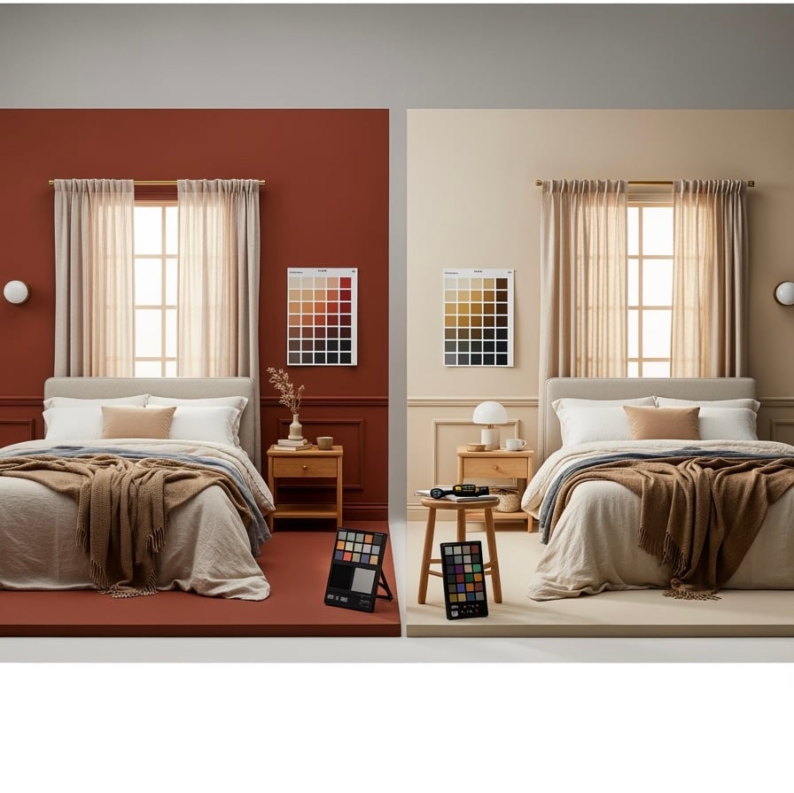 mur couleur beige terracotta comparatif déco