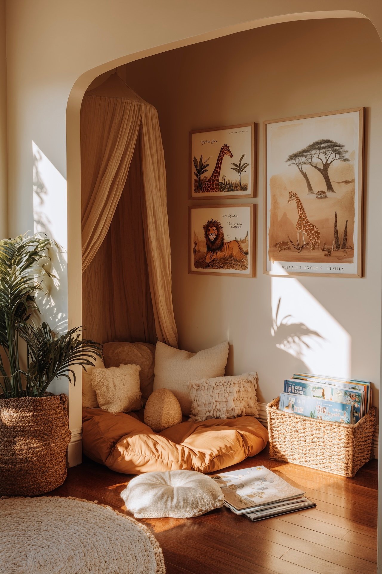 salle de jeux enfant thème safari chaleureux