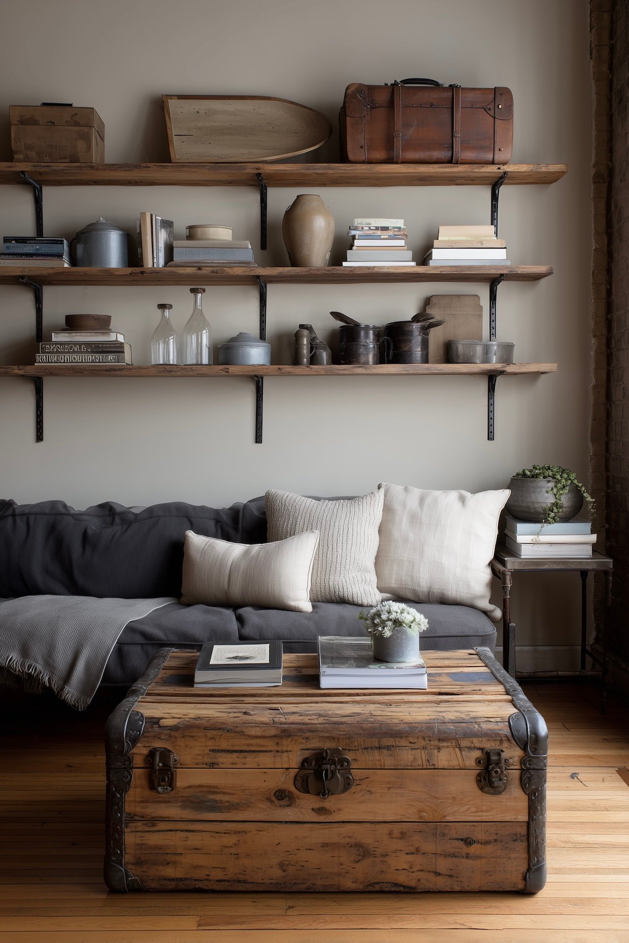 table basse diy vieux coffre bois métal voyage