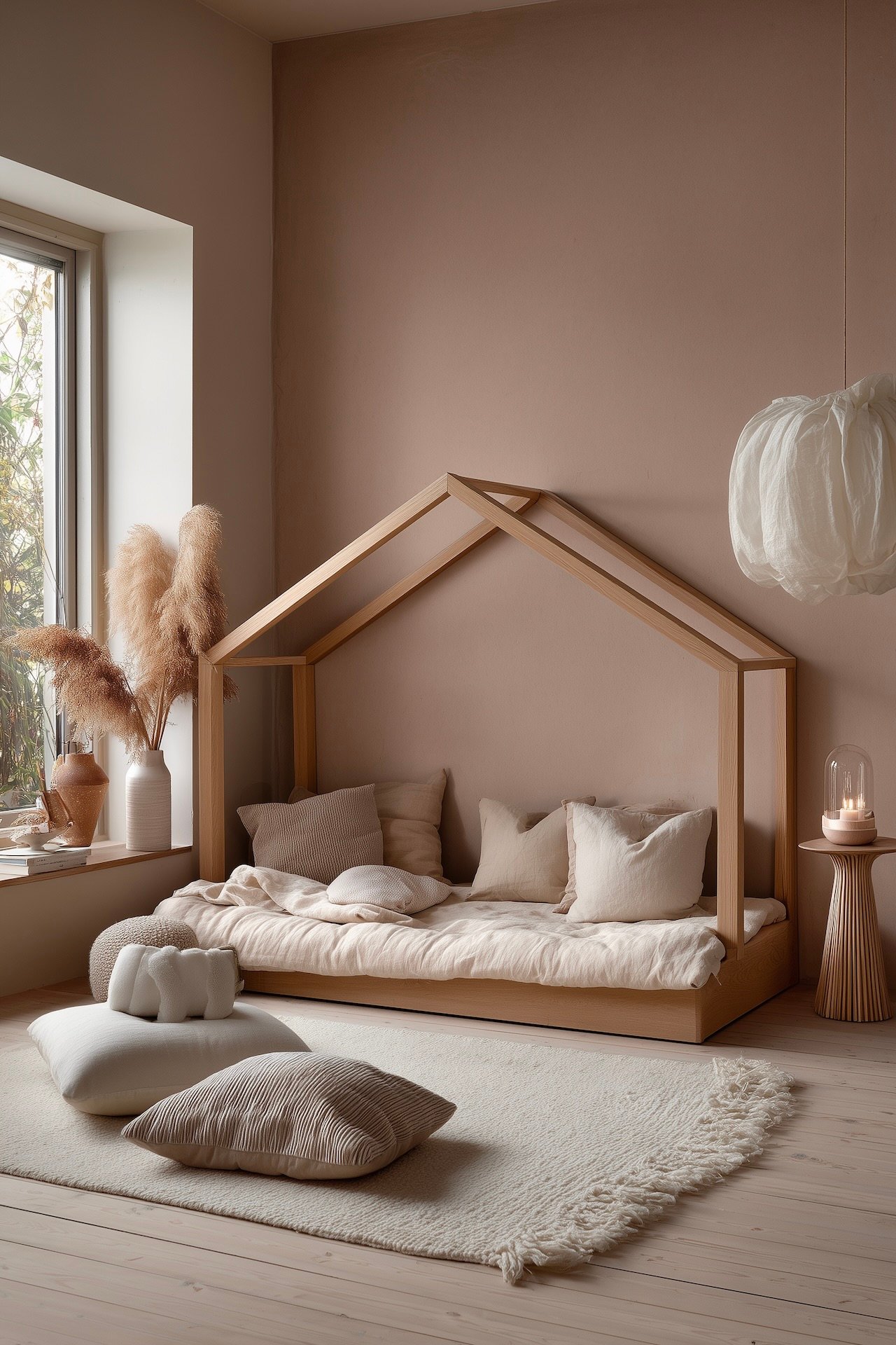 peinture murale vieux rose décoration chic