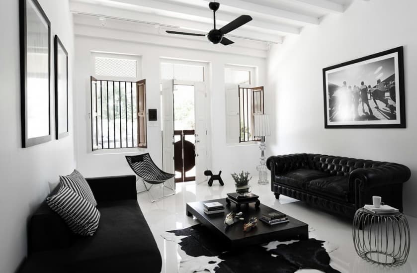 salon noir et blanc inspiration deco