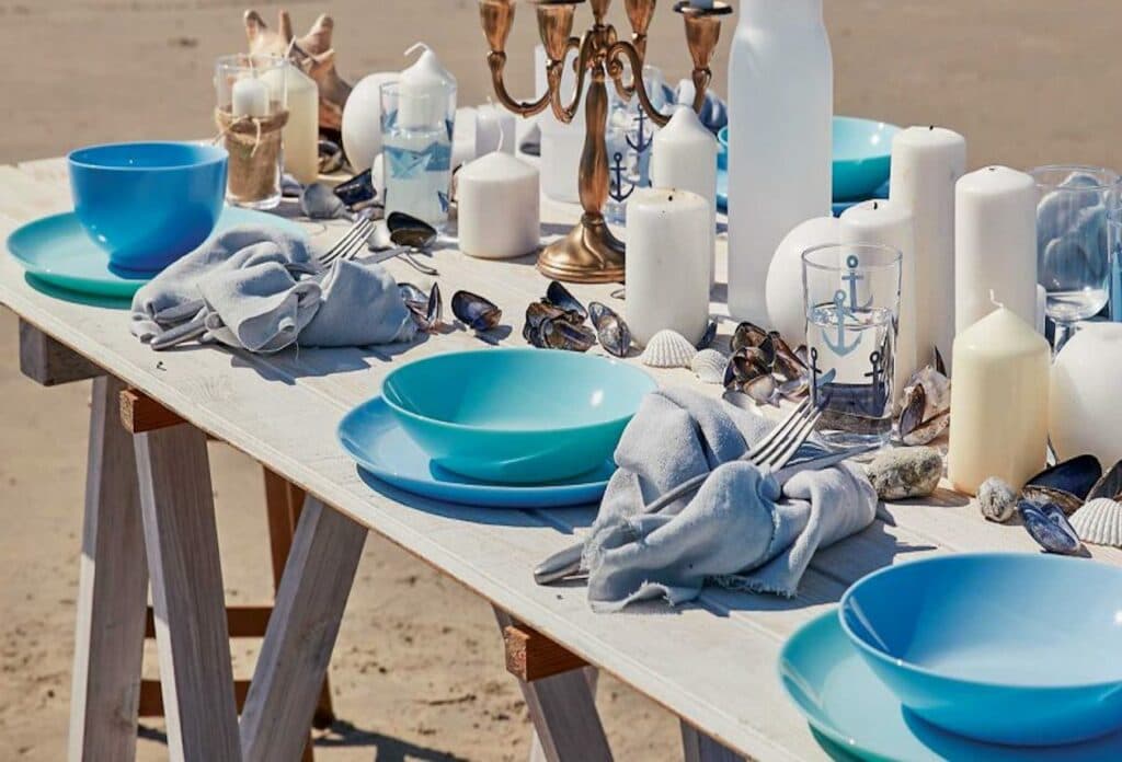 art de la table assiette bleue made in France