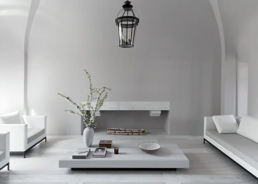 salon deco monochrome blanc salon design moderne