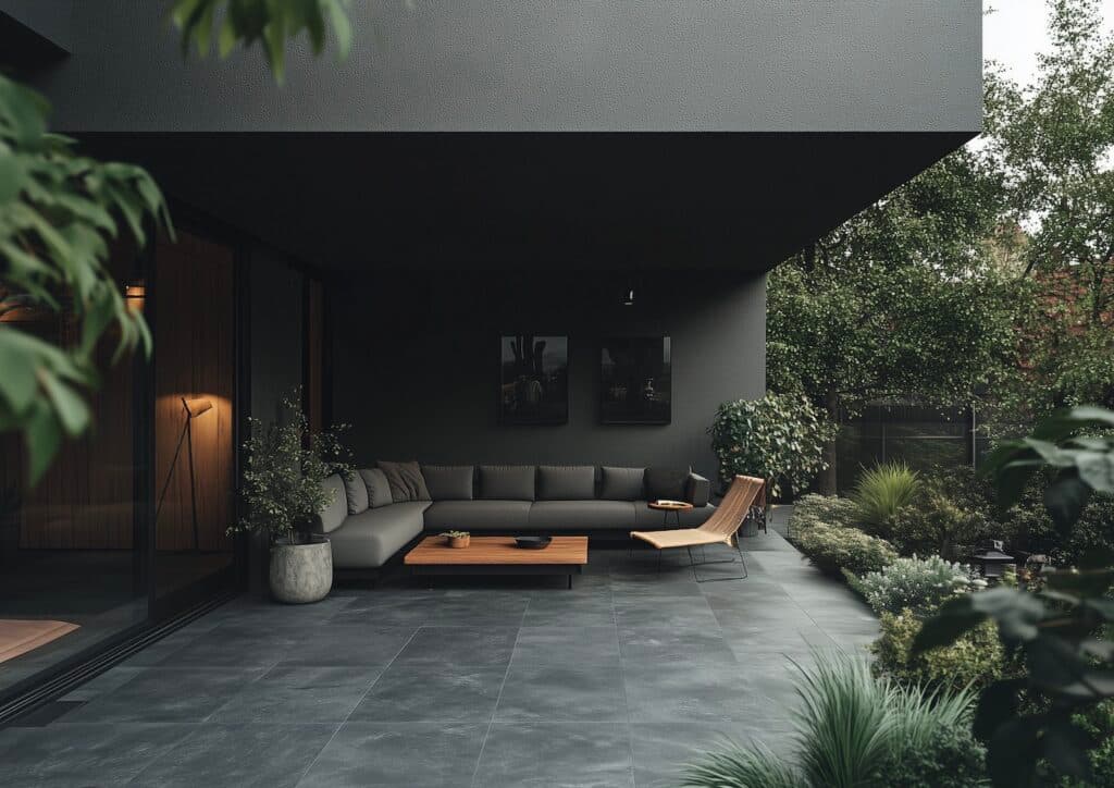 salon jardin terrasse grise anthracite - blog déco