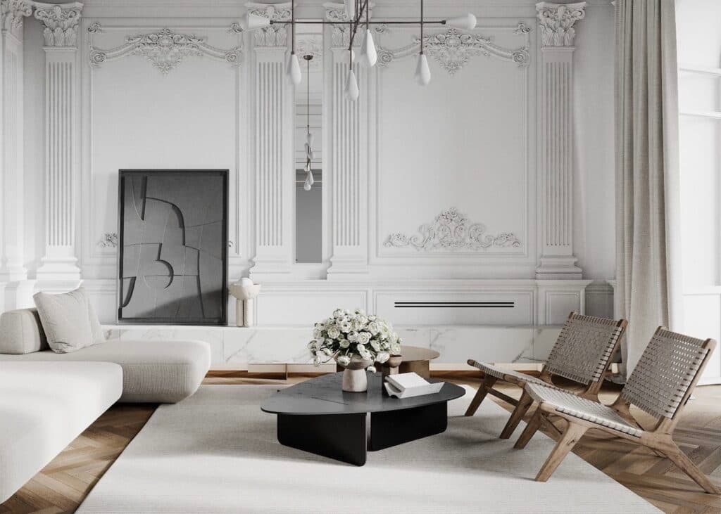 style parisien intérieur salon mobilier design danois