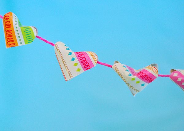 diy guirlande origami coeur