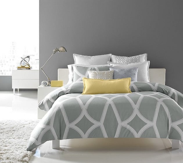 chambre jaune et gris idee deco