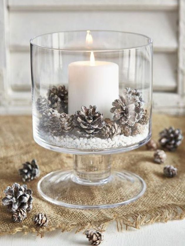 mariage theme hiver bougie