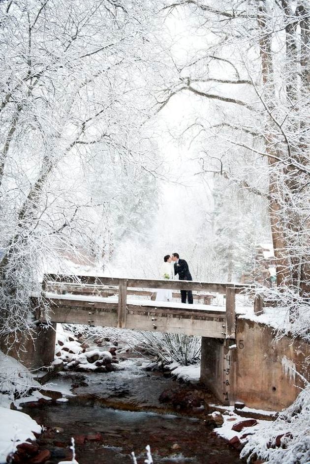 mariage theme hiver photo romantique