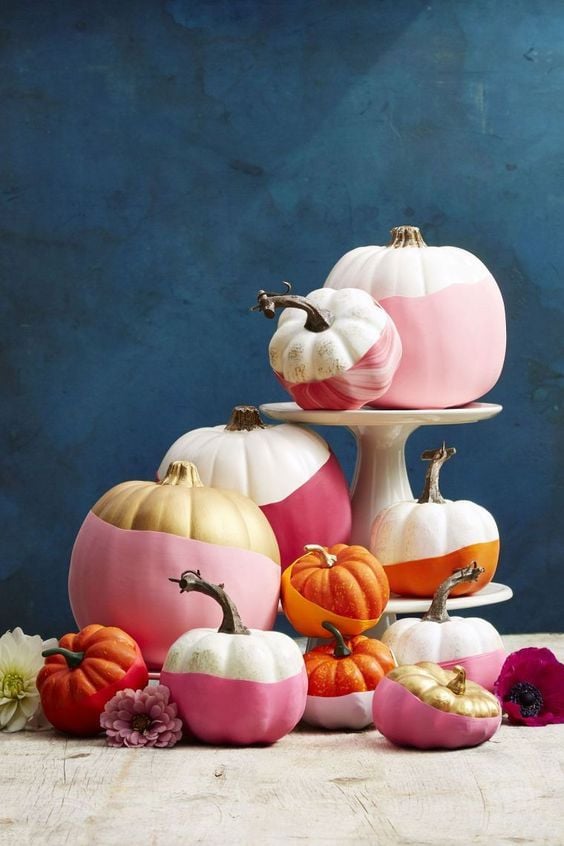 decorer une citrouille diy halloween rose