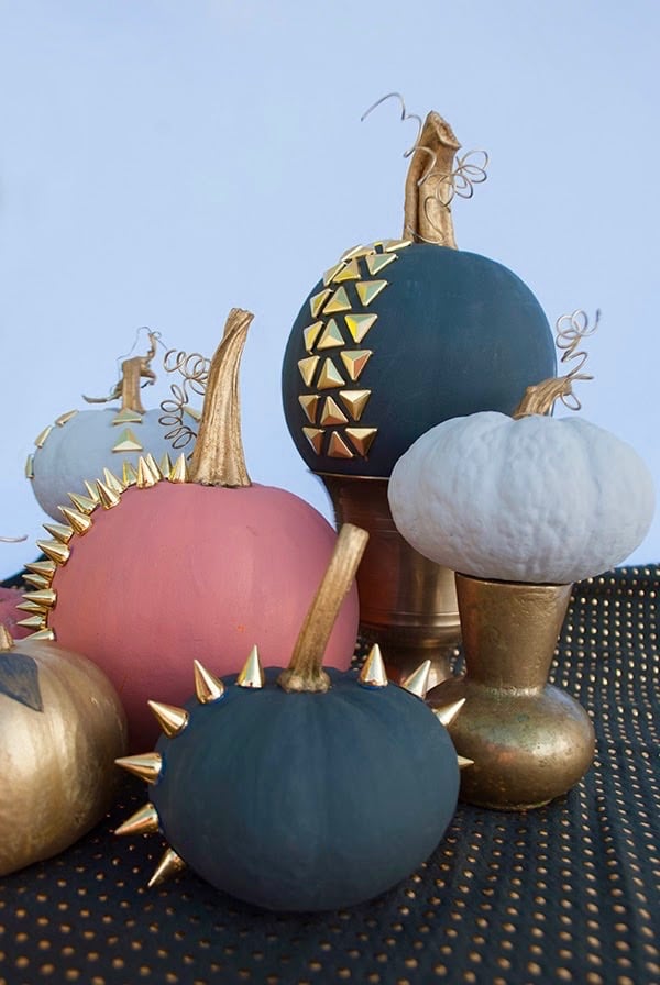 decorer une citrouille peinture diy halloween dore