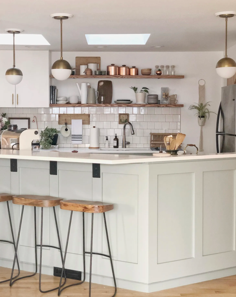 cuisine ouverte puits de lumière bar mint - blog déco - clematc