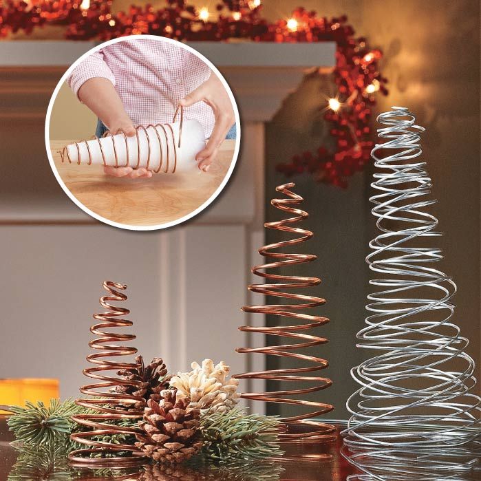 DIY pour Noël sapin fil de fer déco table