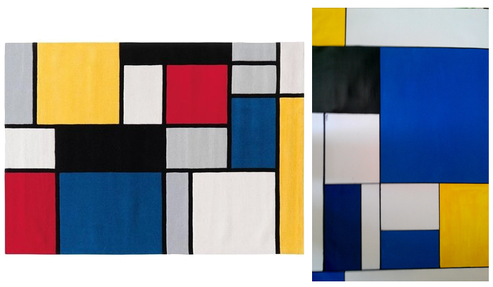 Coloured Cubes by Arte Espina. Tapis de Style Mondrian en moins, pas cher.